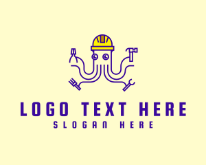 Repairman - Octopus Builder Repairman logo design