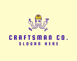 Workman - Octopus Tool Repairman logo design