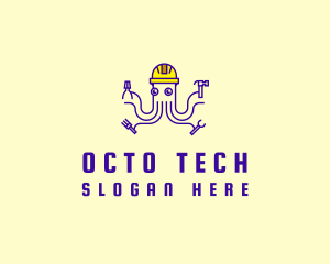 Octopus Tool Repairman logo design