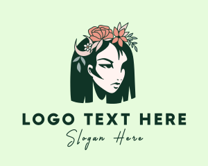 Lady - Floral Beautiful Lady logo design