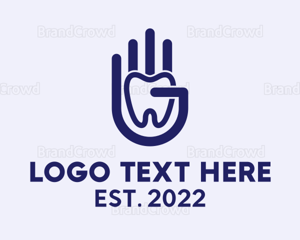 Hand Teeth Dental Care Logo