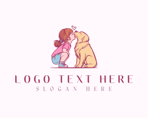 Grooming - Child Pet Dog logo design