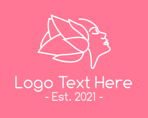 Wig - Petal Flower Woman logo design