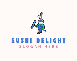 Sanitation Custodian Rabbit logo design