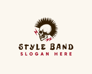 Skull Rockstar Band logo design