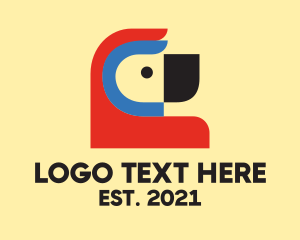 Zoological Park - Minimalist Geometric Parrot logo design