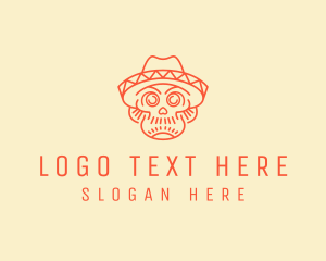 Dia De Los Muertos - Festive Mexican Skull logo design