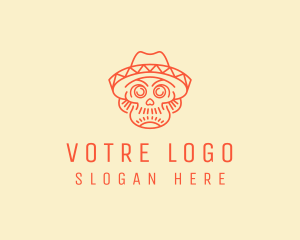 Festive Mexican Skull  Logo