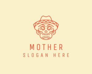 Festive Mexican Skull  Logo