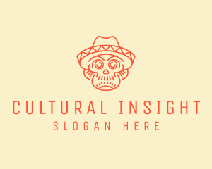 Festive Mexican Skull  logo design