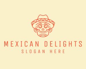 Festive Mexican Skull  logo design