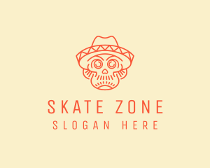 Festive Mexican Skull  logo design