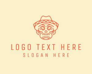 Festive Mexican Skull  Logo