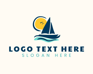 Sun - Ocean Sailboat Adventure logo design
