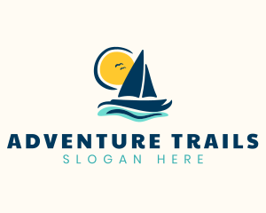 Ocean Sailboat Adventure logo design