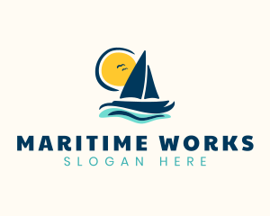 Ocean Sailboat Adventure logo design