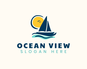 Ocean Sailboat Adventure logo design