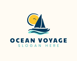 Ocean Sailboat Adventure logo design