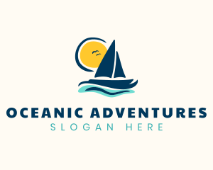 Ocean Sailboat Adventure logo design