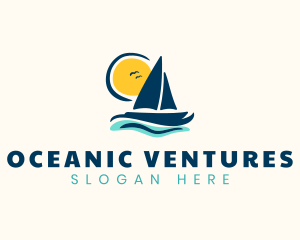 Ocean Sailboat Adventure logo design