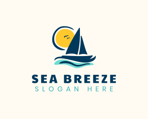 Ocean Sailboat Adventure logo design