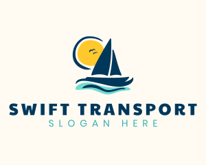 Ocean Sailboat Adventure logo design