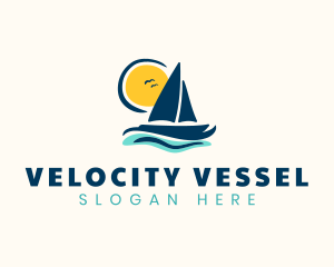 Ocean Sailboat Adventure logo design