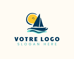 Coast - Ocean Sailboat Adventure logo design