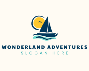 Ocean Sailboat Adventure logo design