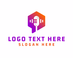 Podcaster - Podcast Music Radio Chat logo design