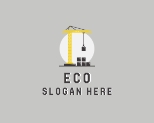 Heavy Equipment - Tower Crane Construction Builder logo design