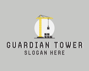 Tower Crane Construction Builder logo design