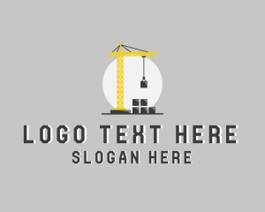 Tower Crane Construction Builder Logo