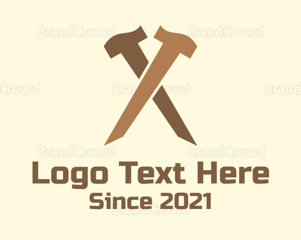 Construction Crossed Hammer Logo