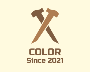 Fix - Construction Crossed Hammer logo design