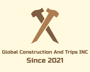 Construction Crossed Hammer  logo design