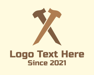 Fix - Construction Crossed Hammer logo design