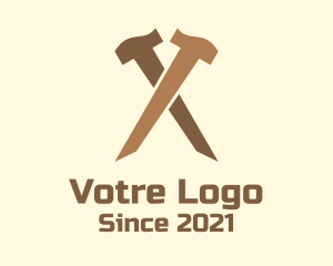 Construction Crossed Hammer  logo design