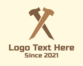 Hammer - Construction Crossed Hammer logo design