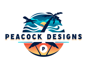 Tropical Beach Travel Logo