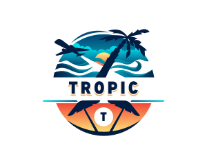 Tropical Beach Travel logo design