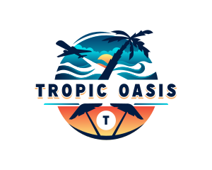 Tropical Beach Travel logo design