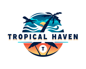 Tropical Beach Travel logo design