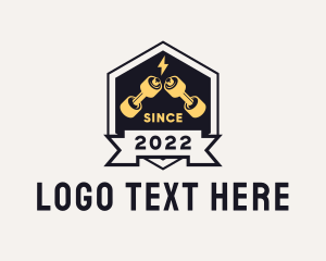 Hexagon Fitness Dumbbell  logo design