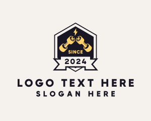 Badge - Hexagon Fitness Dumbbell logo design