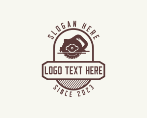 Lumberjack - Electric Saw Carpentry Tools logo design