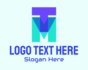 Mt - Geometric TM Lettermark logo design