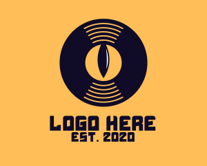 Musical Instrument - DJ Vinyl Eye logo design