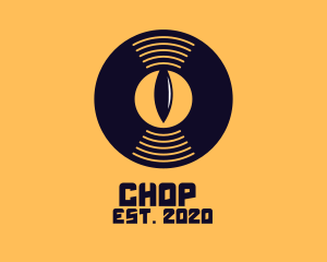 Cat - DJ Vinyl Eye logo design