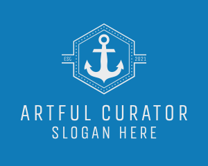 Maritime Anchor Badge logo design